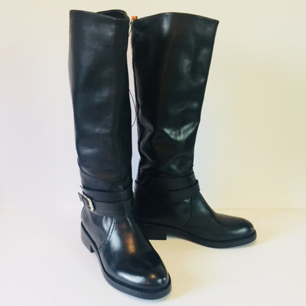 Maxgreat Black Leather Riding Boots New In Box NIB - Picture 1 of 8